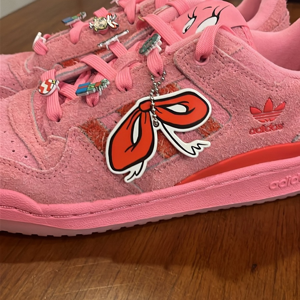 Adidas Forum Low CL The Grinch Shoes Sneakers new pink ID8895 Women’s Size 8 - Picture 9 of 16